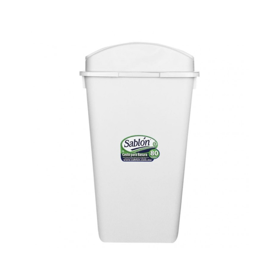 CESTO 80 LITROS BLANCO CON TAPA ELIPTICA SABLÓN®