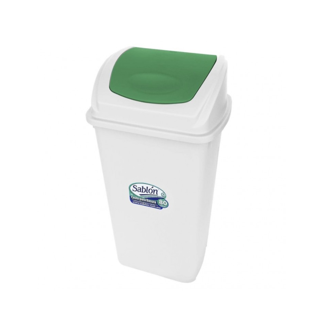 CESTO 80 LITROS BLANCO BALANCIN FRONTAL VERDE SABLÓN®