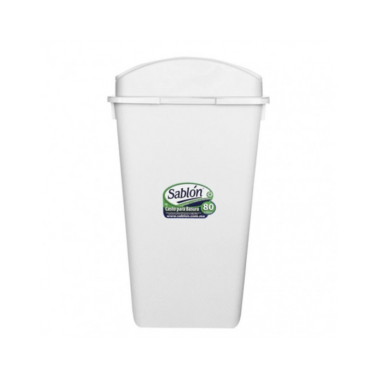 CESTO 80 LITROS BLANCO CON TAPA ELIPTICA SABLÓN®