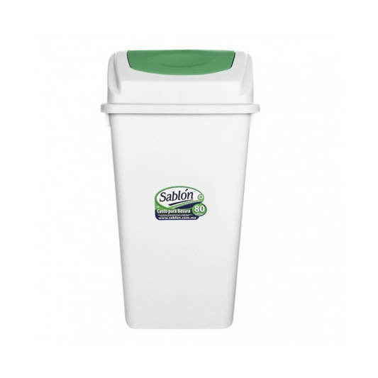 CESTO 80 LITROS BLANCO BALANCIN FRONTAL VERDE SABLÓN®