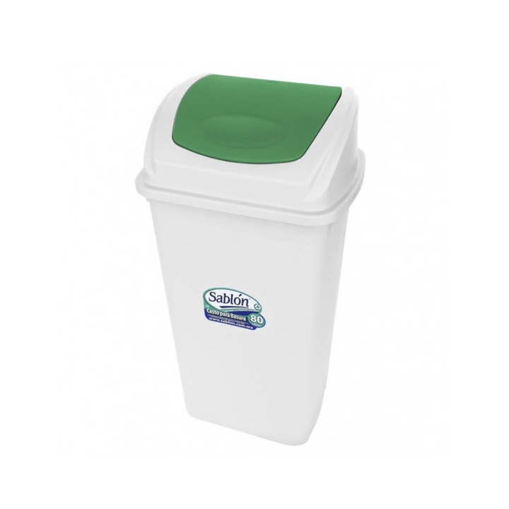 CESTO 80 LITROS BLANCO BALANCIN FRONTAL VERDE SABLÓN®