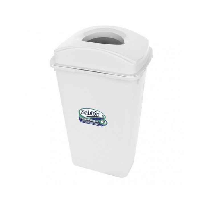 CESTO 80 LITROS BLANCO CON TAPA ELIPTICA SABLÓN®