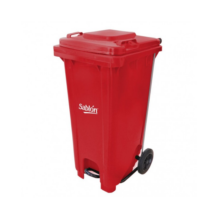 CESTO 120 LITROS ROJO CON TAPA ROJA CON PEDAL SABLÓN®