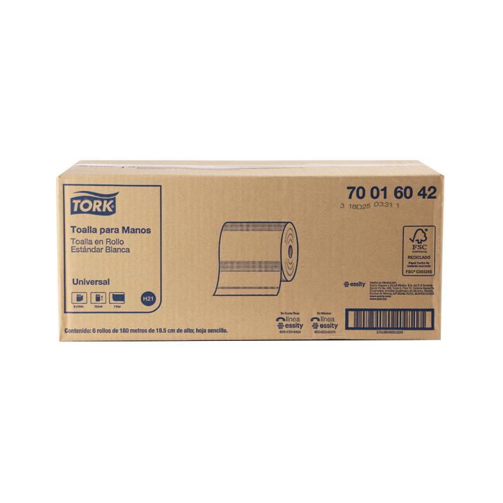 TOALLA EN ROLLO TORK® BLANCA 1/180 700160