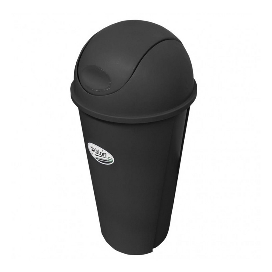 Cesto redondo con tapa color negro 