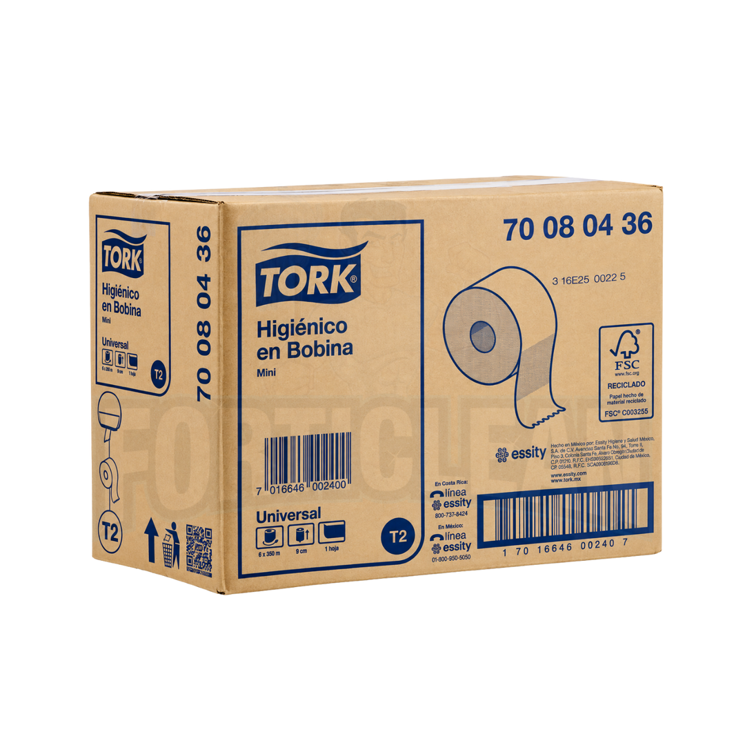 PAPEL HIGIÉNICO TORK® MINI BOBINA 6/350 700804