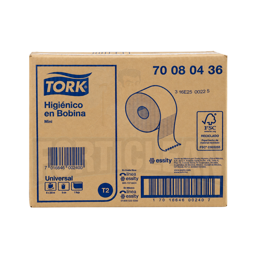 PAPEL HIGIÉNICO TORK® MINI BOBINA 6/350 700804